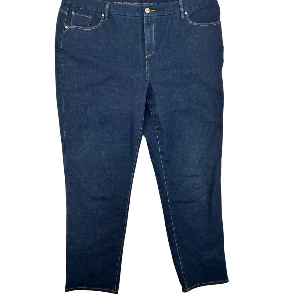 Chico's So Slimming Girlfriend Slim‎ Leg Ankle Jeans Blue 22 3L